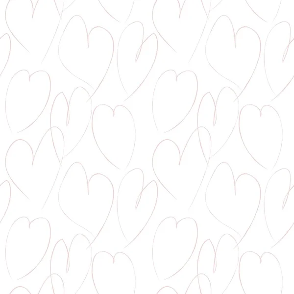 Pink Heart Shaped Brush Stroke Seamless Pattern Background Fashion Textile - Stok Vektor