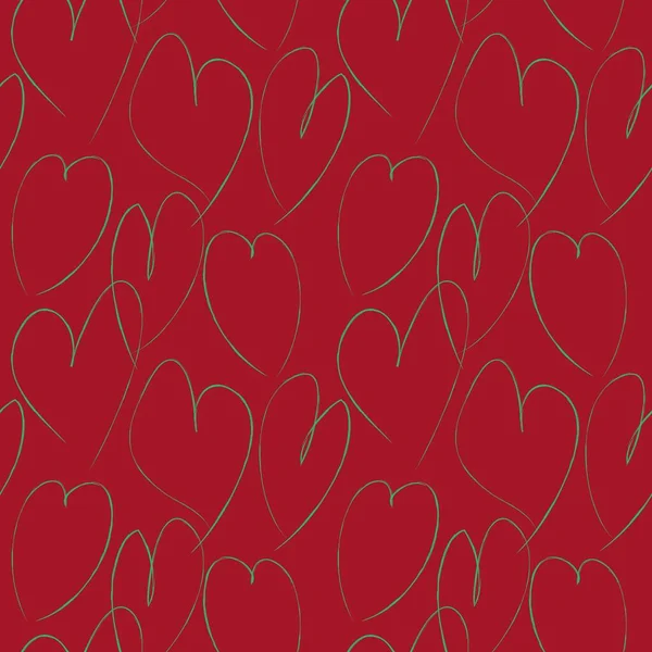 Navidad Corazón Forma Pincelada Sin Costuras Patrón Fondo Para Textiles — Vector de stock