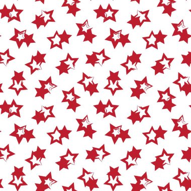 Kırmızı Yıldızlar moda tekstil ve grafikleri için pürüzsüz desen arkaplanı fırçalar