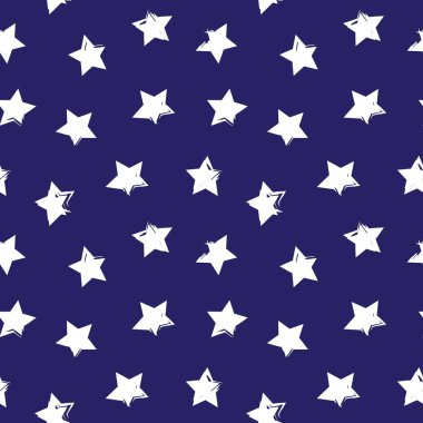 Mavi Yıldızlar moda tekstil ve grafikleri için pürüzsüz desen arkaplanı fırçalar