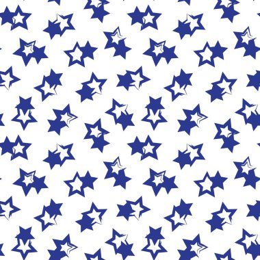 Mavi Yıldızlar moda tekstil ve grafikleri için pürüzsüz desen arkaplanı fırçalar
