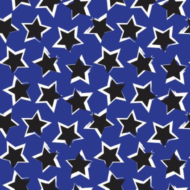 Mavi Yıldızlar moda tekstil ve grafikleri için pürüzsüz desen arkaplanı fırçalar