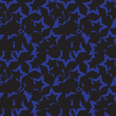 Mavi Yıldızlar moda tekstil ve grafikleri için pürüzsüz desen arkaplanı fırçalar