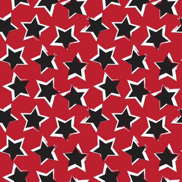 Red Stars Coup Pinceau Fond Motif Sans Couture Pour Les — Image vectorielle