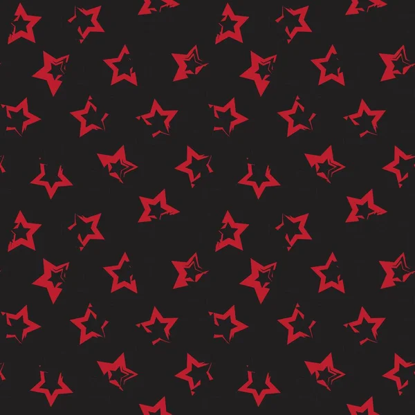 Red Stars brush stroke seamless pattern background for fashion textiles, graphics