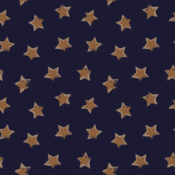 Brown Stars Coup Pinceau Fond Motif Sans Couture Pour Les — Image vectorielle