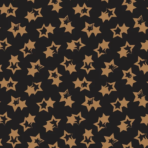 Brown Stars Brush Stroke Seamless Pattern Background Fashion Textiles Graphics — Stock Vector