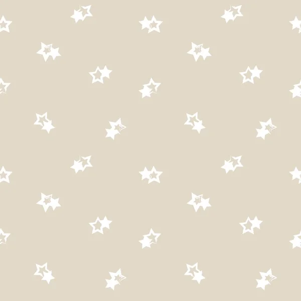 Коричневые Звезды Мазок Кисти Бесшовный Фон Моды Текстиля Графики — стоковый вектор