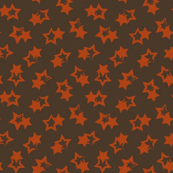 Orange Stars Coup Pinceau Fond Motif Sans Couture Pour Les — Image vectorielle