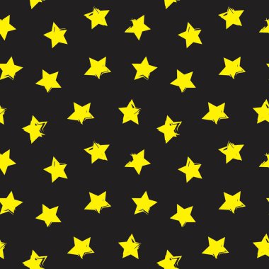 Sarı Yıldızlar moda tekstil ve grafikleri için pürüzsüz desen arkaplanı fırçalar
