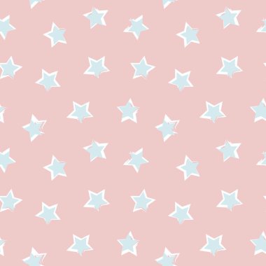 Pembe Yıldızlar moda tekstil ve grafikleri için pürüzsüz desen arkaplanı fırçala