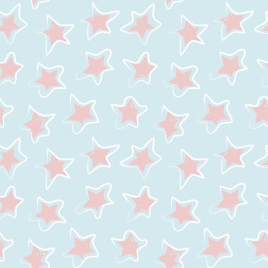 Pembe Yıldızlar moda tekstil ve grafikleri için pürüzsüz desen arkaplanı fırçala