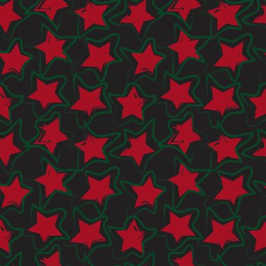Christmas Stars moda tekstil ve grafikleri için kusursuz bir arka plan fırçaladı
