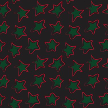 Christmas Stars moda tekstil ve grafikleri için kusursuz bir arka plan fırçaladı