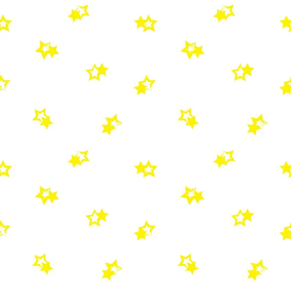 Żółte Gwiazdki Pociągnięcie Pędzla Płynny Wzór Tło Dla Tekstyliów Mody — Wektor stockowy