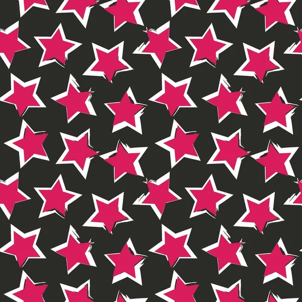 Фиолетовые Звезды Мазок Кисти Бесшовный Фон Моды Текстиля Графики — стоковый вектор