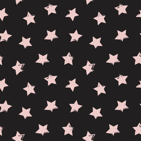 Розовые Звезды Мазок Кисти Бесшовный Фон Моды Текстиля Графики — стоковый вектор