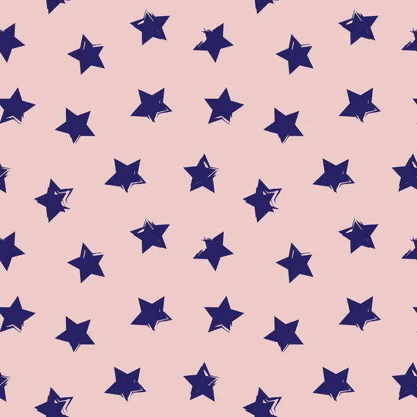 Розовые Звезды Вмс Мазок Кисти Бесшовный Фон Моды Текстиля Графики — стоковый вектор