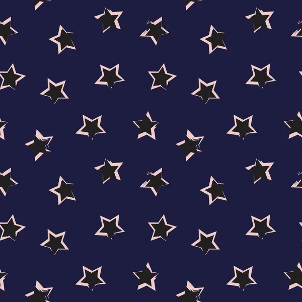 Pink Navy Stars Coup Pinceau Fond Motif Sans Couture Pour — Image vectorielle