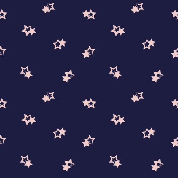 Růžové Navy Stars Tahy Štětcem Bezešvé Vzor Pozadí Pro Módní — Stockový vektor