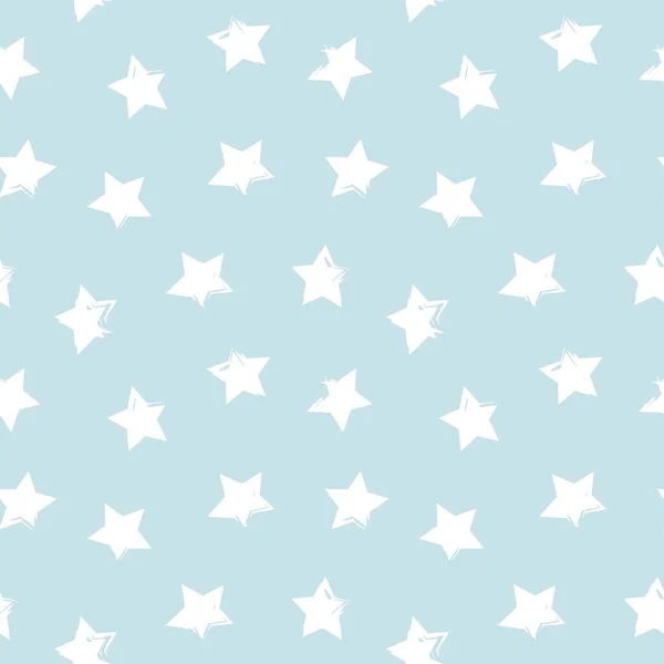 Небо Голубые Звезды Мазок Кисти Бесшовный Фон Шаблона Моды Текстиля — стоковый вектор