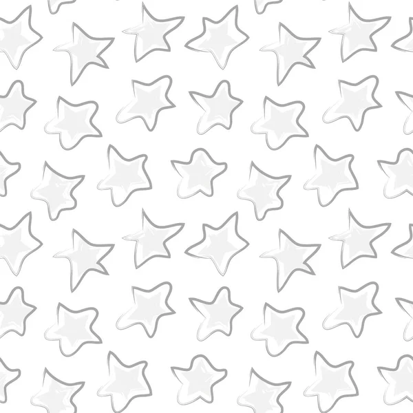 White Stars Brush Stroke Seamless Pattern Background Fashion Textiles Graphics — Stock Vector