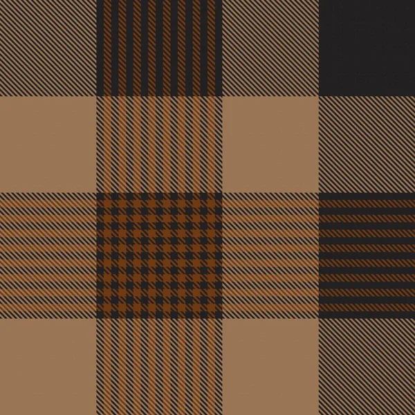 Patrón Sin Costura Texturizado Cuadros Brown Glen Adecuado Para Textiles — Vector de stock