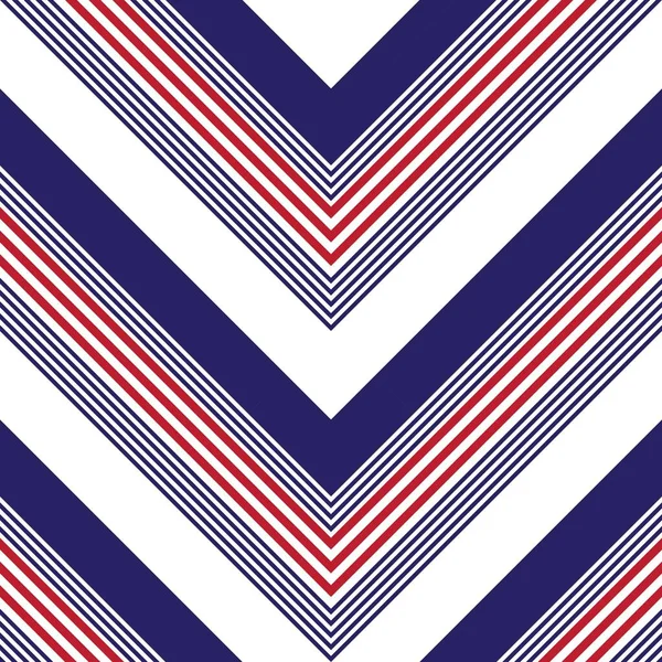 Chevron Rouge Bleu Diagonale Rayé Fond Motif Sans Couture Adapté — Image vectorielle