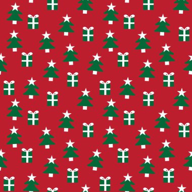 Web sitesi grafikleri ve moda tekstili için Noel Kırmızı Tatili kusursuz desen arkaplanı