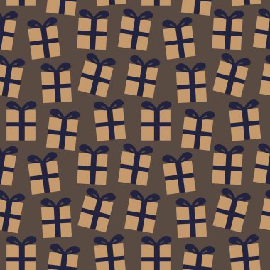 Web sitesi grafikleri ve moda tekstili için Noel Kahverengisi Tatili kusursuz şablon arka planı
