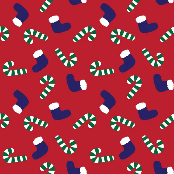 Navidad Red Navy Holiday Fondo Patrón Sin Costuras Para Los — Archivo Imágenes Vectoriales