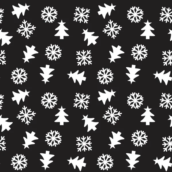 Рождество Черно Белый Праздник Бесшовный Фон Шаблона Веб Сайта Графики — стоковый вектор