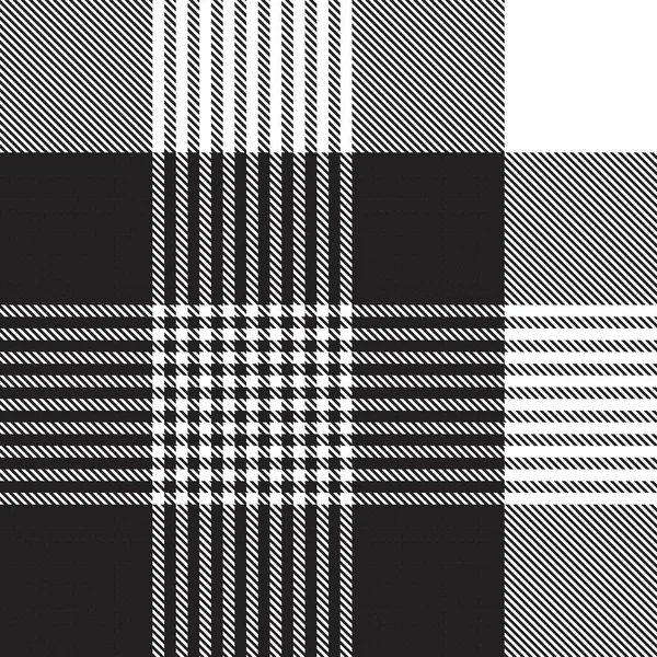 Bianco Nero Glen Plaid Strutturato Senza Cuciture Modello Adatto Tessuti — Vettoriale Stock