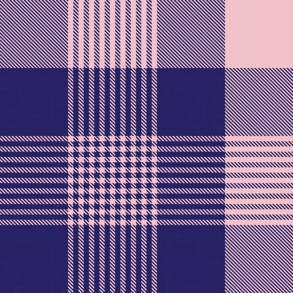 Pink Navy Glen Plaid Texturiertes Nahtloses Muster Für Modetextilien Und — Stockvektor