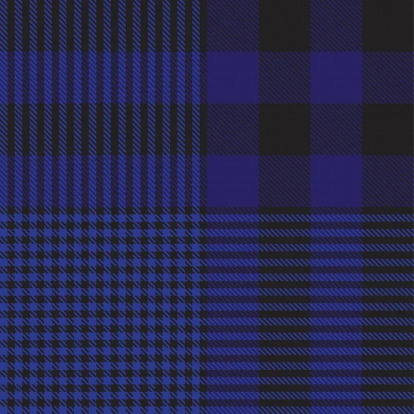 Bleu Glen Plaid Motif Sans Couture Texturé Adapté Aux Textiles — Image vectorielle