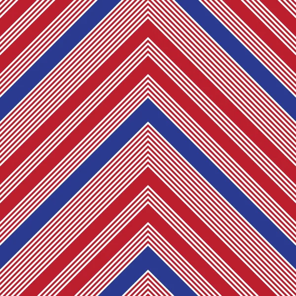 Rosso Blu Chevron Diagonale Righe Senza Cuciture Modello Sfondo Adatto — Vettoriale Stock