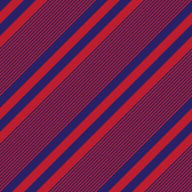 Moda tekstili ve grafikleri için uygun kırmızı ve mavi köşegen çizgili dikişsiz arkaplan