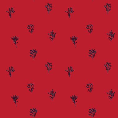 Kızıl Donanma Çiçek fırçası, moda baskıları, grafikler, arka planlar ve el sanatları için kusursuz desenli fırça darbeleri sergiliyor