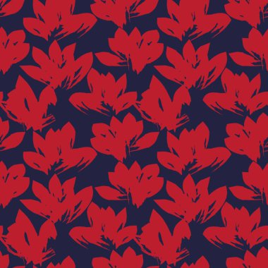 Kızıl Donanma Çiçek fırçası, moda baskıları, grafikler, arka planlar ve el sanatları için kusursuz desenli fırça darbeleri sergiliyor