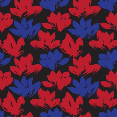 Kızıl Donanma Çiçek fırçası, moda baskıları, grafikler, arka planlar ve el sanatları için kusursuz desenli fırça darbeleri sergiliyor