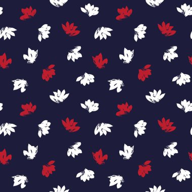 Kızıl Donanma Çiçek fırçası, moda baskıları, grafikler, arka planlar ve el sanatları için kusursuz desenli fırça darbeleri sergiliyor