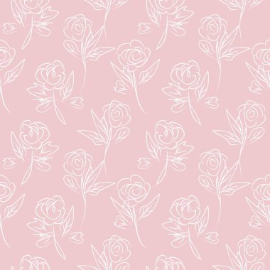 Pembe ve Donanma çiçek fırçası darbeleri moda baskıları, grafikler, arka planlar ve el sanatları için kusursuz desenli arka plan