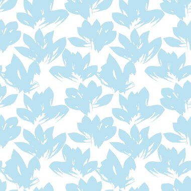 Gökyüzü Mavi Çiçek fırça darbeleri moda baskıları, grafikler, arka planlar ve el sanatları için pürüzsüz desen arkaplanı