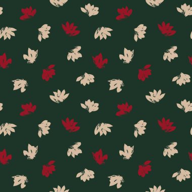 Noel çiçekli fırça darbeleri moda baskıları, grafikler, arka planlar ve el sanatları için pürüzsüz desenli arka plan