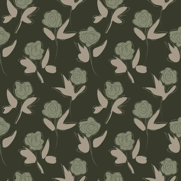Зеленый Цветок Мазки Плавный Фон Шаблона Модных Принтов Графики Фона — стоковый вектор