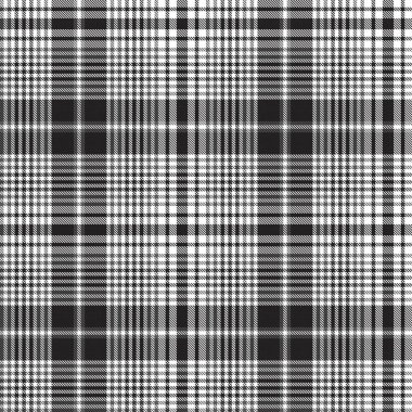 Siyah ve Beyaz Glen Ekose desenli, moda tekstil ve grafikleri için uygun.