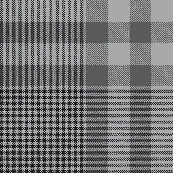 Grey Glen Plaid Texturovaný Bezešvý Vzor Vhodný Pro Módní Textil — Stockový vektor
