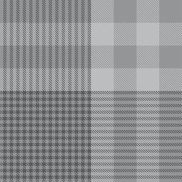 Grey Glen Plaid Texturiertes Nahtloses Muster Für Modetextilien Und Grafiken — Stockvektor