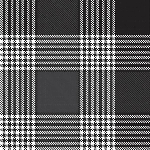 Black White Glen Plaid Texturovaný Bezešvý Vzor Vhodný Pro Módní — Stockový vektor