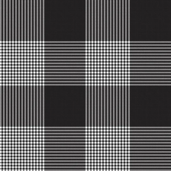 Modèle Sans Couture Texturé Glen Plaid Noir Blanc Adapté Aux — Image vectorielle